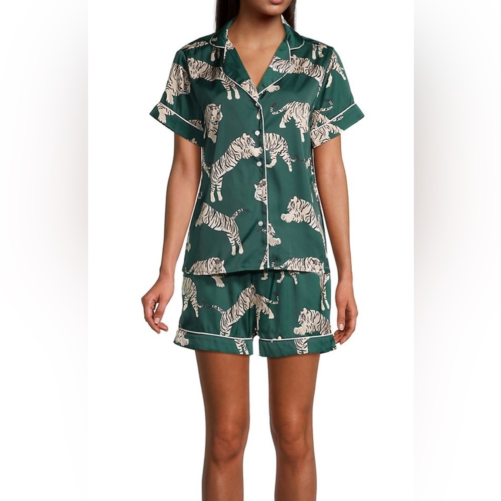 Averie Sleep Two-Piece Tiger Print Shorts Pajama Set. All sizes! NWT!